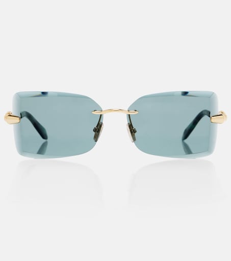 美品✨BVLGARI Sunglasses Rimless Blue Y2K Serpenti Viper rectangular sunglasses in blue - Bvlgari | Mytheresa