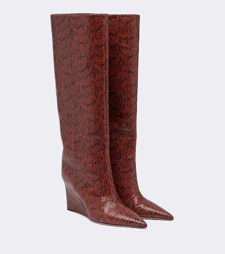 Blake snake-effect leather knee-high boots