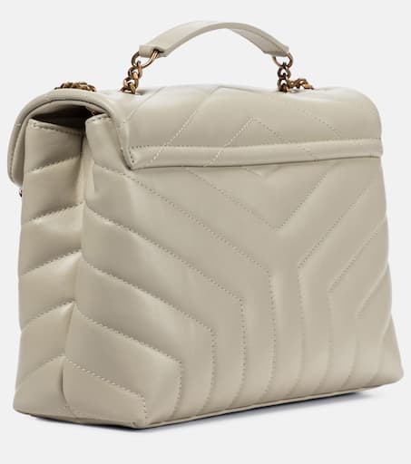 Saint Laurent Loulou Small Crystal Shoulder Bag in White