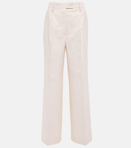 【希少】PRADA Cupro high-rise wide-leg pants ワイドパンツ 白 希少】PRADA Cupro high-rise wide-leg pants ワイドパンツ 白