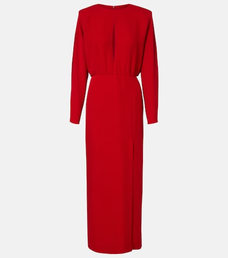 open lace back dress Red Crepe Asymmetric Dress – shopaleena main image 1
