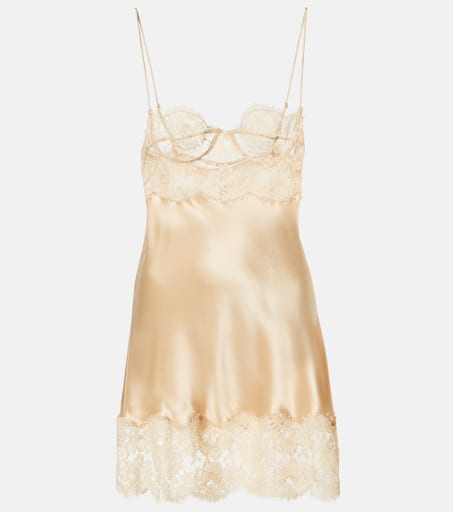 【関税込み】saint laurent Leather slip dress Leather slip dress in black - Saint Laurent | Mytheresa