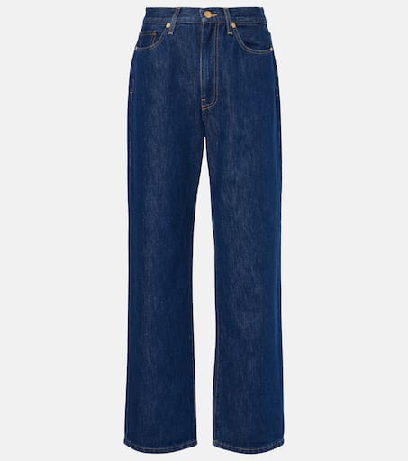 ★SATUR★ Rain Wide Straight Denim Pants Union Washed Blue MUSINSA | SATUR (W) Rain Mid-rise Straight Denim Pants Union