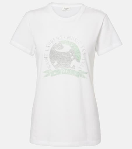 Music Festival cotton jersey T-shirt in white - Saint