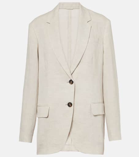【関税＆送料込み】Brunello Cucinelli Beige Double-Breasted Brunello Cucinelli peak-lapel double-breasted Blazer