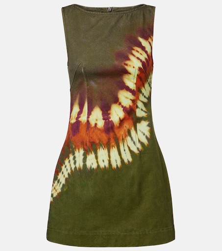 Marilyn dyed denim minidress in green - Alemais | Mytheresa