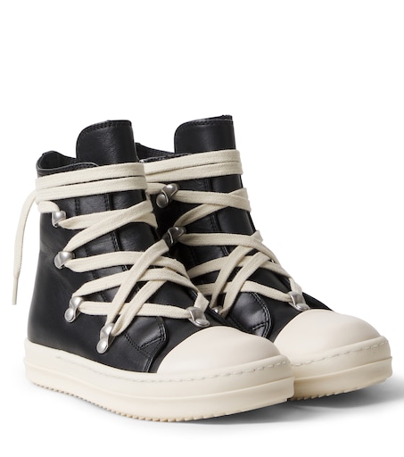 Hexalace leather sneakers in black - Rick Owens Kids | Mytheresa