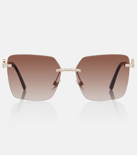 DOLCE&GABBANA D&G 2075S Y2K スクエアサングラス DG crystal-embellished square sunglasses in brown - Dolce Gabbana