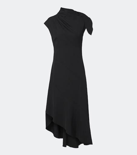 Elodine asymmetric draped midi dress