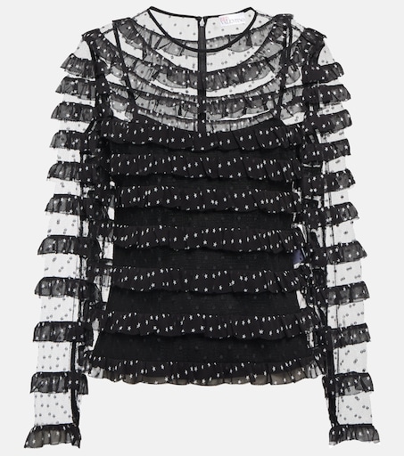 REDValentino - Point d'esprit tulle and georgette blouse