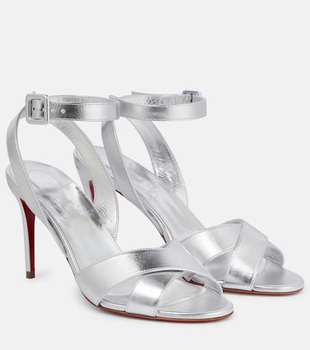 サンダル・ミュール MACH & MACH 'Lotus' sandals Silver R25S091295SPESLV MACH & MACH Diamond Of Elizabeth 55mm Metallic Sandals