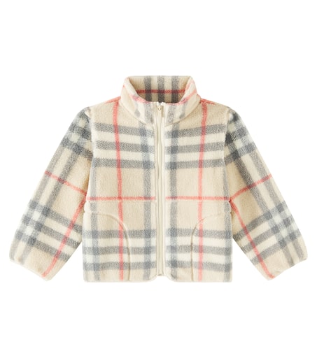 Burberry Check jacquard fleece jacket in beige - Burberry
