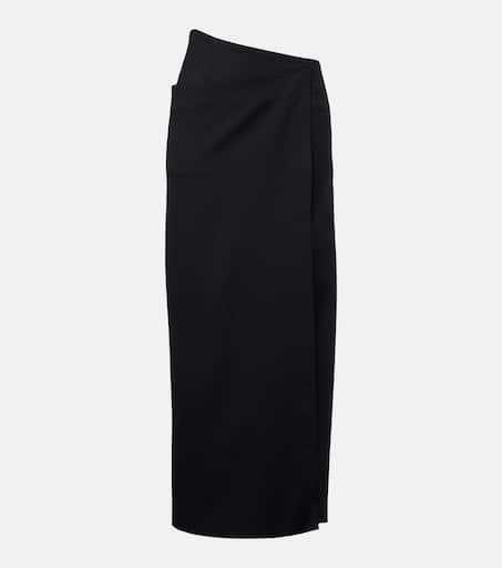 Asymmetric wrap skirt in black - Entire Studios | Mytheresa