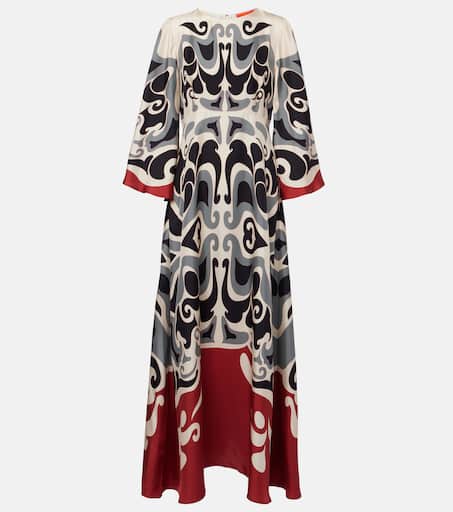 Phoenix Placée silk twill maxi dress in multicoloured - La