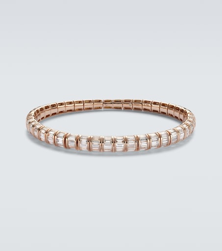 Stretch 18kt rose gold bracelet with diamonds