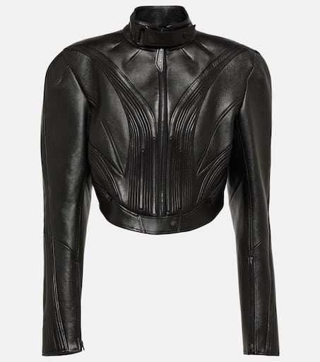 Thierry Mugler ノーカラー黒ジャケット カットアウトデザイン Thierry Mugler ノーカラー黒ジャケット カットアウトデザイン