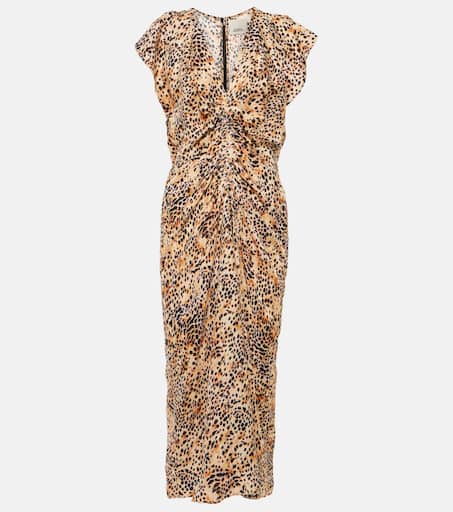 【送料&関税込】Isabel Marant lyndsay Printed Midi Dress Lyndsay printed gathered midi dress in multicoloured