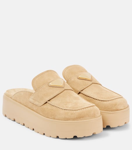 【関税&送料込】Prada Suede Flat Mules Prada Suede Mules | Saks Fifth Avenue