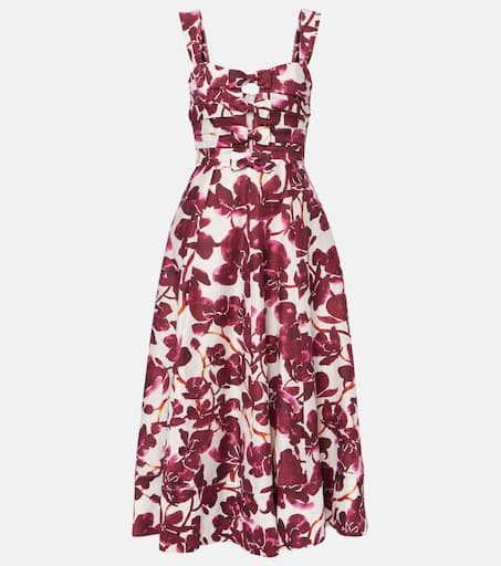 【Rebecca Vallance】Florentina floral  ミディドレス Rebecca Vallance Florentine floral-print silk-chiffon Dress