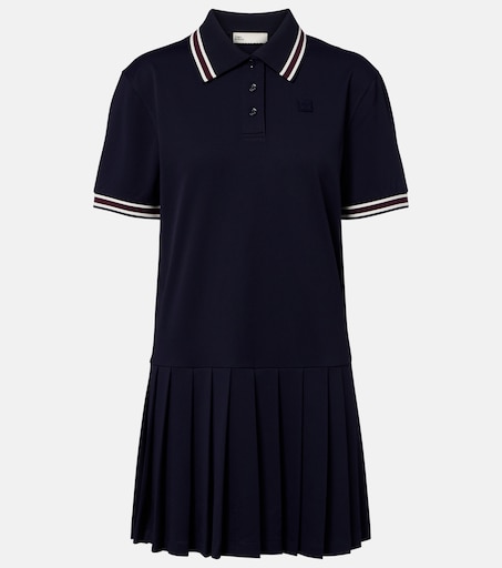 open lace back dress Women Tennis Polo Dresses Ribbed Half Zip Pleated Pink Golf Workout Dress with Built in Shorts and Bra, Pink/Size M main image 1