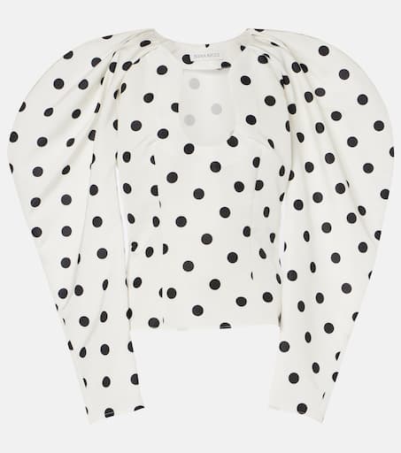 NINA RICCI ニナリッチ Tシャツ Polka dot tulle& jersey 945649 Polka dot tulle and jersey T-shirt in black - Nina Ricci