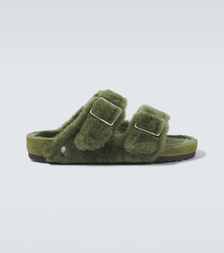Arizona 1774 shearling-lined suede sandals in green