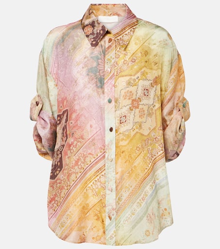 Tシャツ・カットソー ZIMMERMANN CASCADIAN PRINTED SILK TOP Zimmermann Silk Cascadian Tunic Top | Harrods UK