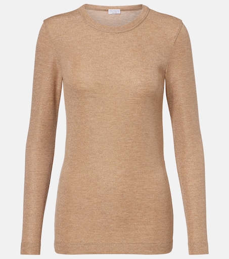 Monili wool-blend sweater in beige - Brunello Cucinelli | Mytheresa