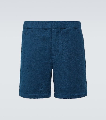 Cotton terry shorts in blue - Prada | Mytheresa