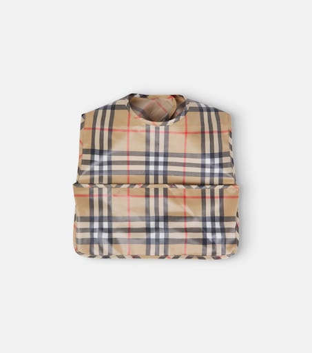 Baby Burberry Check bib in beige - Burberry Kids | Mytheresa
