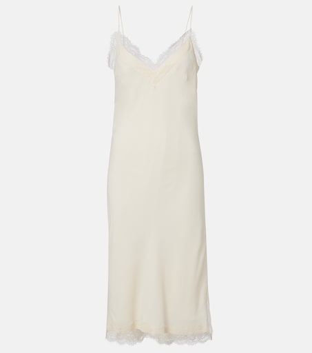 Rhe, Lace-trimmed slip dress, Women, White, XS, Dresses, Silk