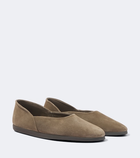 Suede slip-on shoes