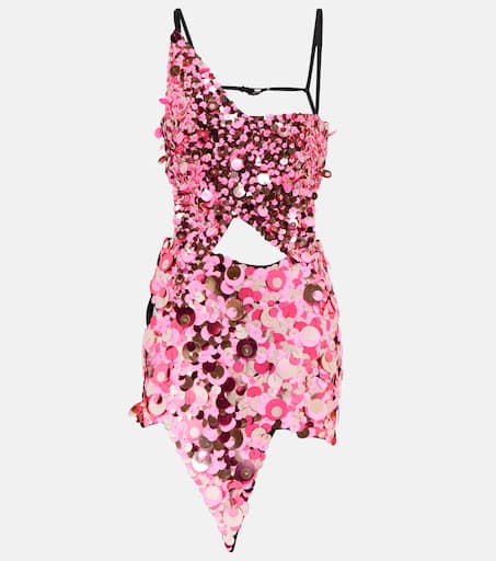 Astra sequined cutout minidress in pink - The Attico | Mytheresa