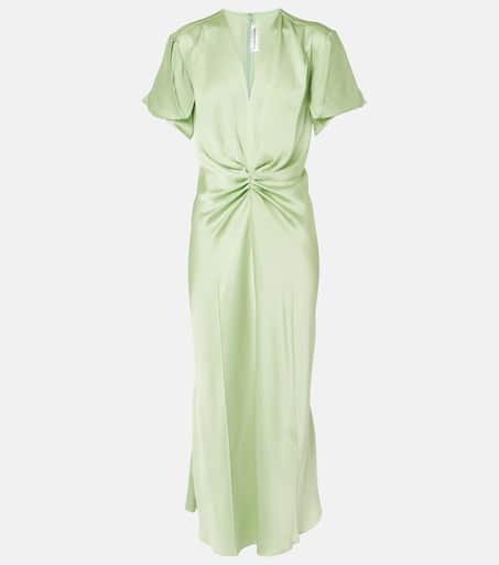 ワンピース VICTORIA BECKHAM DARK GREEN MIDI DRESS IN SATIN Victoria Beckham Dark green midi dress in satin – Lord & Taylor