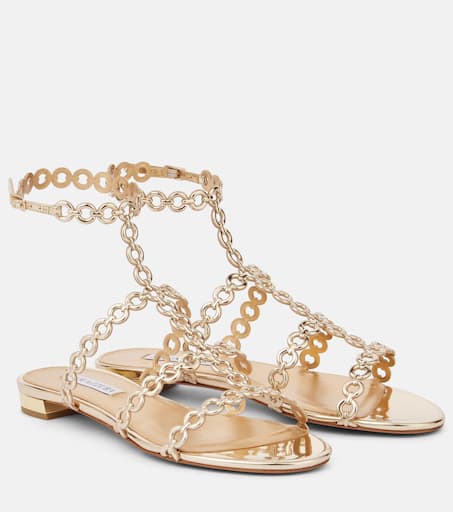 サンダル・ミュール AQUAZZURA 'Infinity Chain Gladiator' sandals Brown Infinity Chain Sandal Flat BROWN Aquazzura@ Official