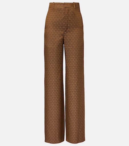 パンツ Saint Laurent Wide-Leg Trousers In Printed Twill P01032167.jpg