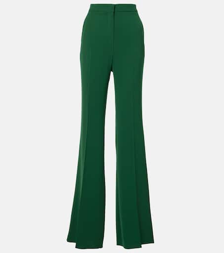 Cosmo high-rise cady straight pants in green - Max Mara