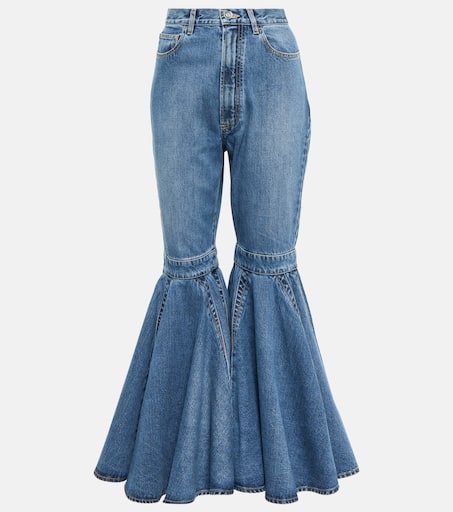 限定/関税込ALAIA パンツ デニム 服 High-rise flared 700659 Alaïa High-Waisted Jeans for Women | Mytheresa