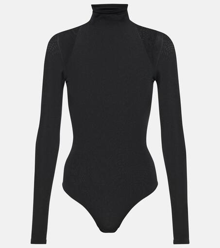 【関税&送料込】Alaia High Neck Bodysuit Turtleneck jersey bodysuit in black - Alaia | Mytheresa