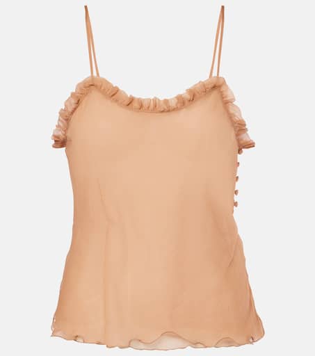 meltthelady メルトザレディ sheer cover camisole Ruffled camisole in pink - Chloe | Mytheresa