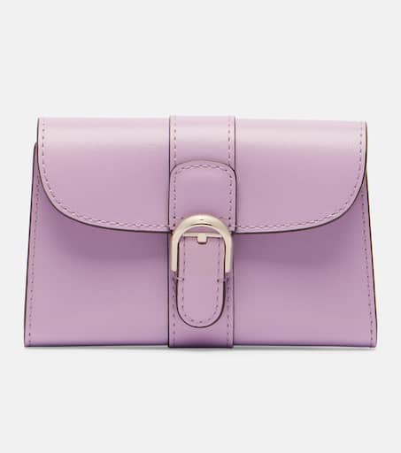 Brilliant Small leather card case in purple - Delvaux