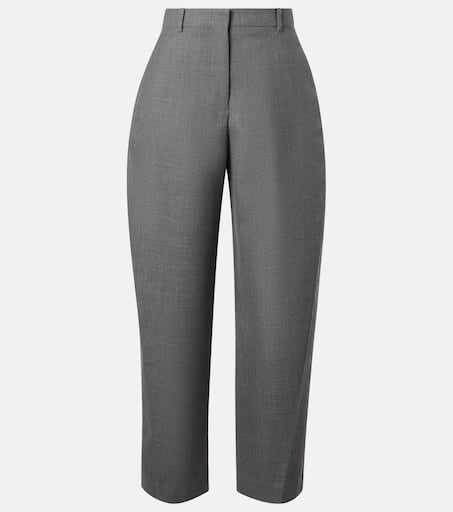 【関税&送料込】Givenchy Dark Grey Wool Wide Trousers Wool and mohair suit pants in black - Givenchy | Mytheresa