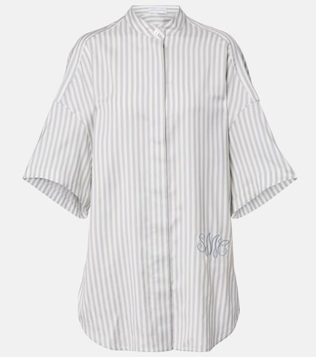 STELLAMcCARTNEYストライプオーバーシャツ36 Striped silk and wool shirt in white - Stella Mc Cartney | Mytheresa