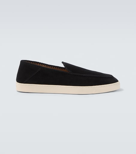 Galleria 3 suede slip-on shoes in black - Giorgio Armani  display picture 1