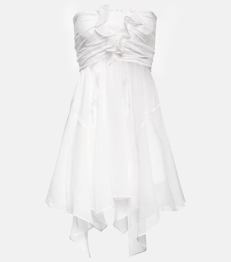 Isabel Marant, Tiffen Silk Chiffon Minidress, Women, White, XL, Dresses