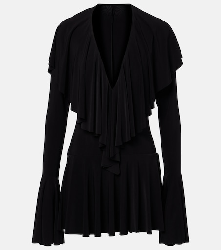 Ruffled jersey bodysuit dress in black - Norma Kamali | Mytheresa