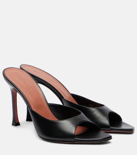【関税&送料込】Amina Muaddi Lena Sandals In Patent Leather Lena 90 PVC and patent leather sandals in black - Amina