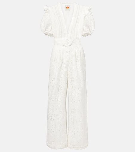 オールインワン・サロペット FARM RIO Women Jumpsuits 33211325050 White Farm Rio Monstera One Shoulder Jumpsuit - White Multi