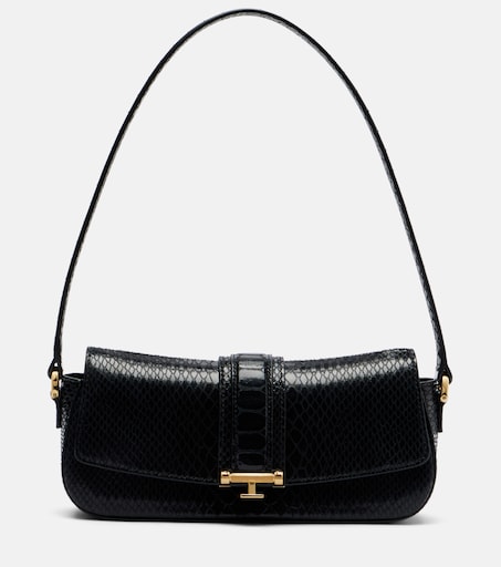 Obscura.06 leather shoulder bag in black - The New Arrivals Ilkyaz