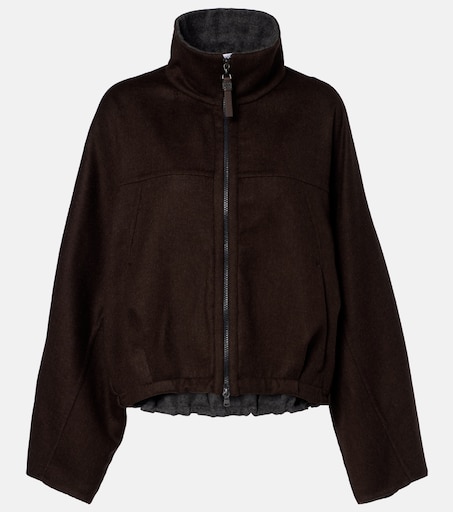 Monili virgin wool jacket in brown - Brunello Cucinelli | Mytheresa